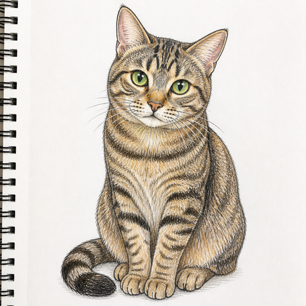 Drawing on light paper example